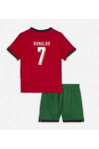 Fotbalové Dres Portugalsko Cristiano Ronaldo #7 Dětské Domácí Oblečení ME 2024 Krátký Rukáv (+ trenýrky)